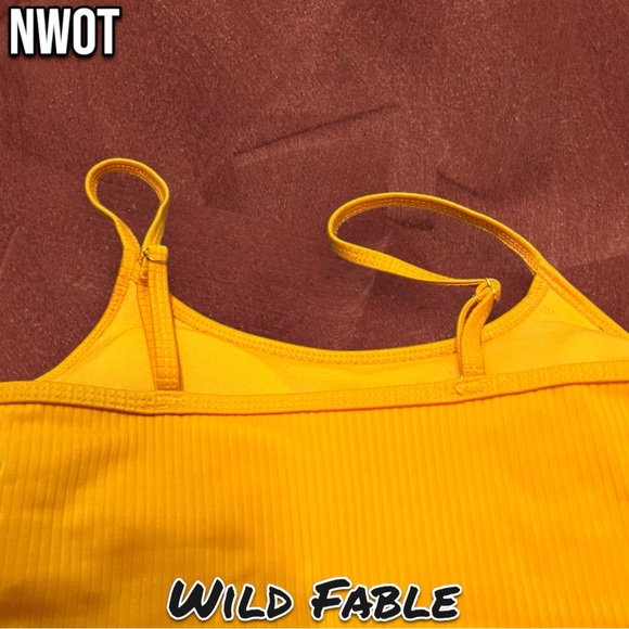 💝NWOT Wild Fable Mustard Yellow Crop Top Tank Top with Adjustable straps - Picture 4 of 6